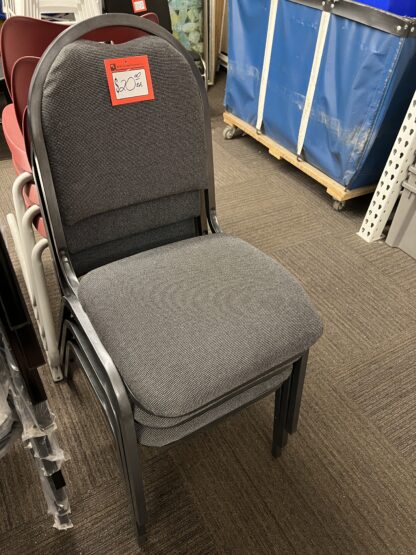 All-Fabric Gray Stack Chair w/ Black Frame - Used
