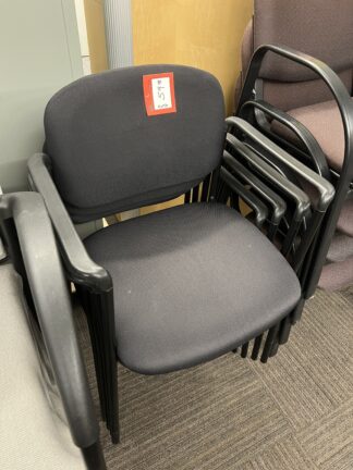 Gray All-Fabric Stack/Visitor Chair w/ Straight Arms – Used
