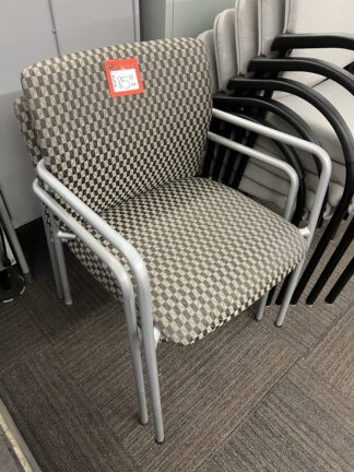 Checker Pattern All-Fabric Visitor/Stack Chair - Used