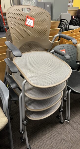 Herman Miller Earth-Tone Visitor/Stack Chair w/ Mesh Seat and Arms - Used