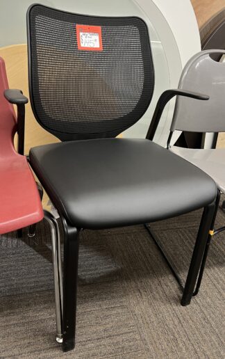 Hon Black Vinyl Seat w/ Mesh Back Visitor/Stack Chair - New Surplus