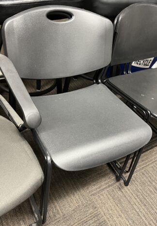Black Plastic Stack/Visitor Chair w/ Black Sled Base - Used