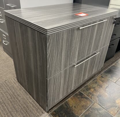 Office Express 35.5"W Newport Gray 2-Drawer Lateral File - New