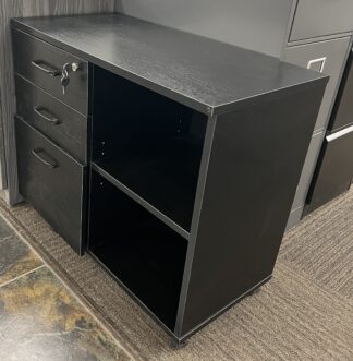 Ebony Wood Bookshelf File Combo - Used