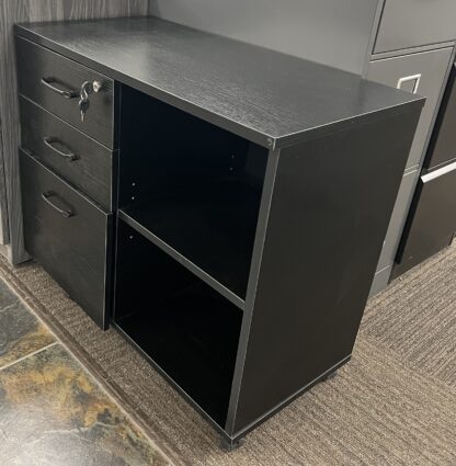 Ebony Wood Bookshelf File Combo - Used