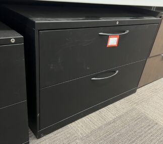 42"W x 18"D Black 2-Drawer Lateral File - Used