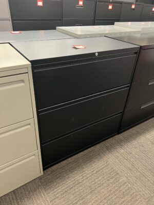 Black 3-Drawer Lateral File - Used