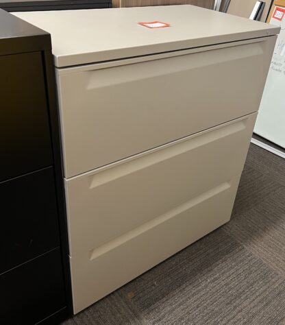 35.5"W Taupe 3-Drawer Lateral File - Used