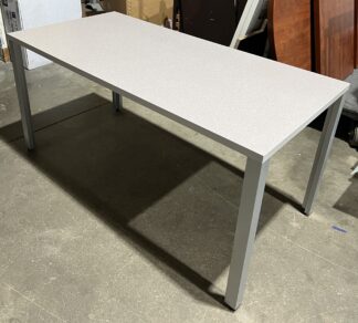 5'Wx29"D Gray Table w/ Silver Post Legs - Used