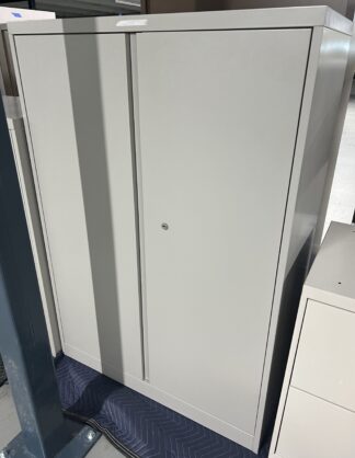 Steelcase Grey 52" Tall 2-Door Storage Cabinet - Used