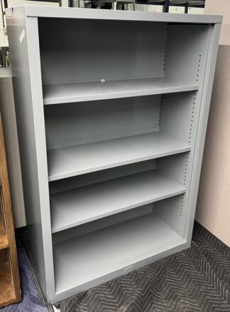 Grey Steel 56" Tall 4-Shelf Bookcase - Used