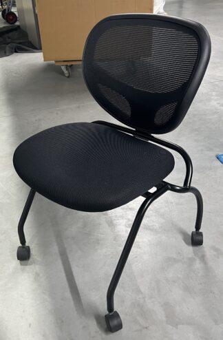 Black Nesting Chairs w/ Casters w/out Arms - Mesh Back - Used