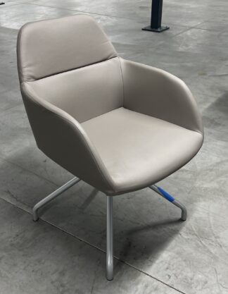 "EKO" Swivel w/ Medium Brown Vinyl Side Chair - Used