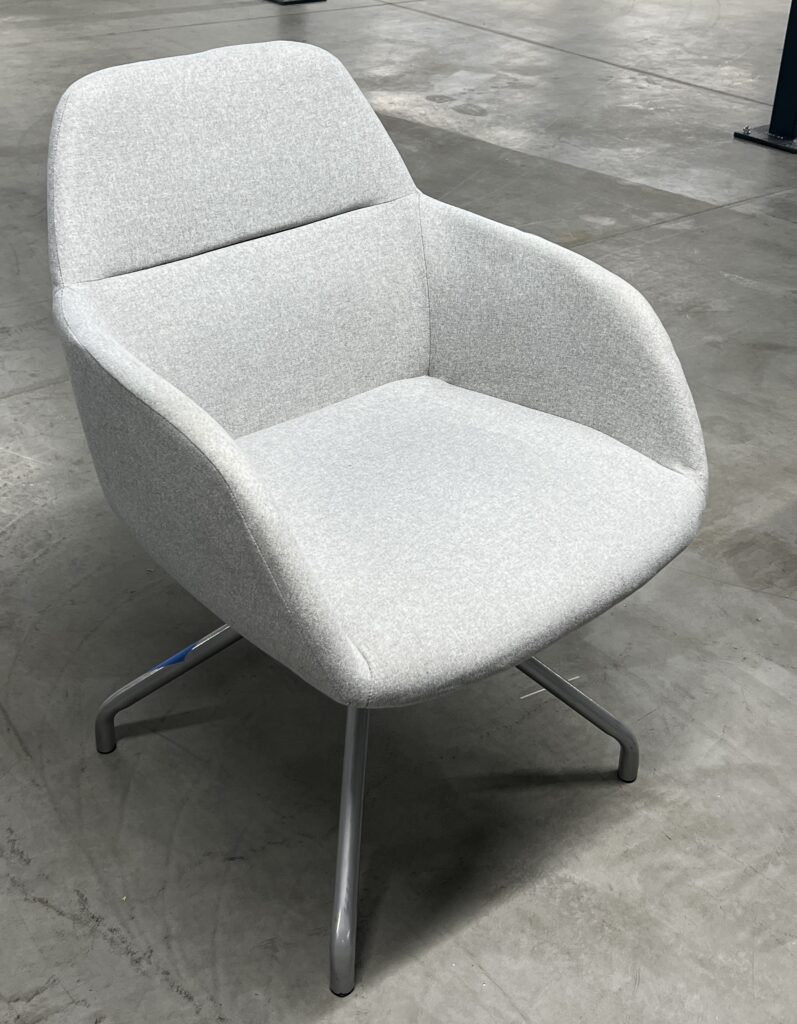 "EKO" Swivel Gray Fabric Side Chair - Used