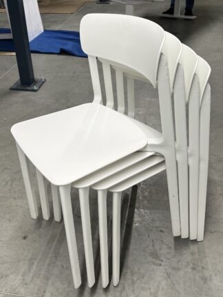 White Plastic "Kimball" Stack Chair - Used