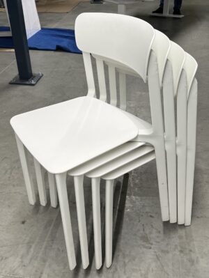 White Plastic "Kimball" Stack Chair - Used