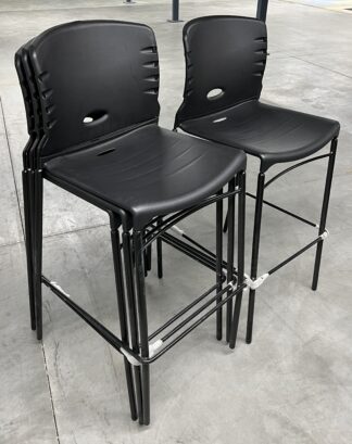 Black Plastic Bar Stool - Used
