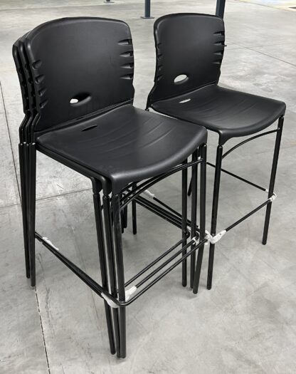 Black Plastic Bar Stool - Used