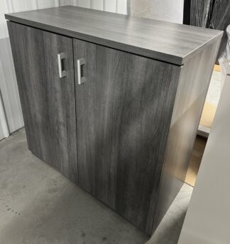 Grey Woodgrain Laminate 42"H x 42"W Cabinet w/ Soft-Close Doors - Used