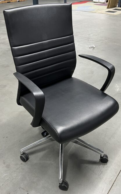Compel "Maxim" Black Vinyl Conference Chairs - Used