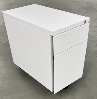 White Low Profile Mobile B/F Pedestal File - Used
