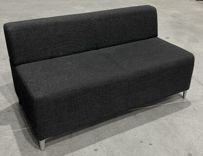 Stylex Charcoal Fabric Armless Loveseat - Used