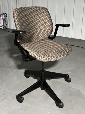 Brown Dot Patterned Fabric "VECTA" Nesting Chair - Used