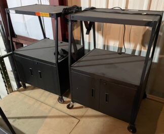 Bretford 27"x32"x48" TV Cart w/ Lockable Cabinet & Strap - Used