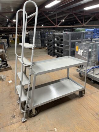 24"x48" 2-Shelf Order Picking Carts with Ladder - Used