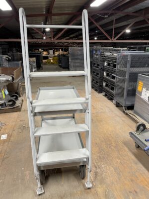 24"x48" 2-Shelf Order Picking Carts with Ladder - Used - Image 3