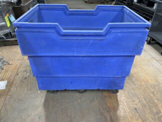 30”x44" (38” Tall) Blue Poly Mobile Tub Slight Damage - Used
