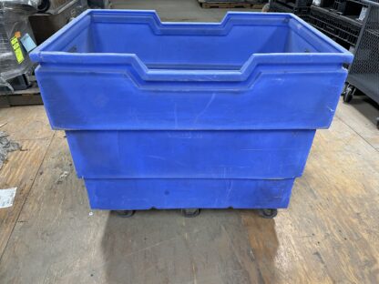 30”x44" (38” Tall) Blue Poly Mobile Tub Slight Damage - Used