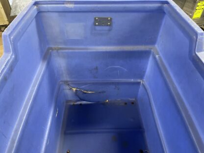 30”x44" (38” Tall) Blue Poly Mobile Tub Slight Damage - Used - Image 4