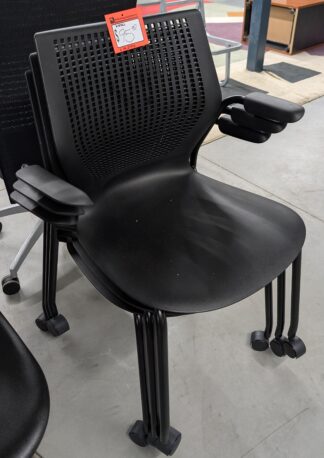 Knoll MultiGeneration Black Mobile Stacking Chair - Used