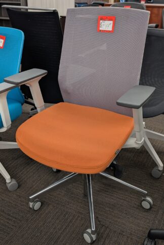 AMQ Orange/White Task Chair w/ Chrome Base - Used