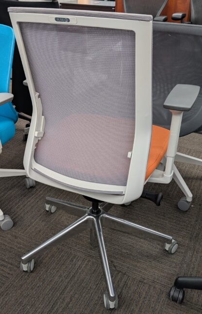 AMQ Orange/White Task Chair w/ Chrome Base - Used - Image 2