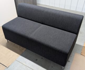 Stylex Dark Grey Fabric Armless Loveseat - Used
