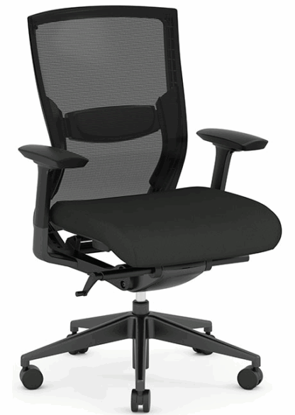 Harmony 3702 Konfurb Propel Series Black Mid Back Task Chair - New
