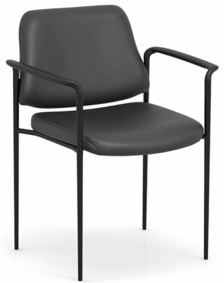 Harmony 10220 Reed Black Stacking Guest Chair w/ Arms - New