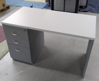 Steelcase Single Ped 4'x2' Grey Steel Desk - Used