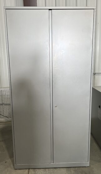 7'H Silver 4-Shelf Storage Cabinet - Used