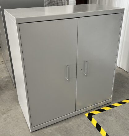 39"H Gray 2-Shelf Storage Cabinet - Used