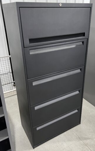 64"H Black 5-Drawer Lateral - Used