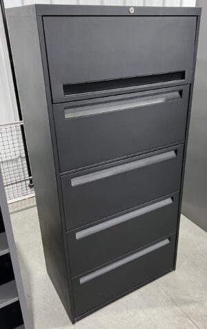 64"H Black 5-Drawer Lateral - Used