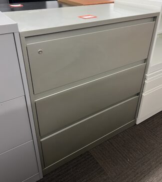 40"H Gray 3-Drawer Lateral File - Used