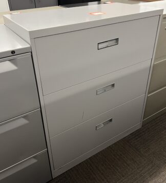 41.5"H Steelcase Gray 3-Drawer Lateral File - Used