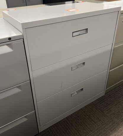 41.5"H Steelcase Gray 3-Drawer Lateral File - Used