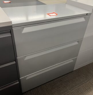 35.5"W Gray 3-Drawer Lateral File - Used
