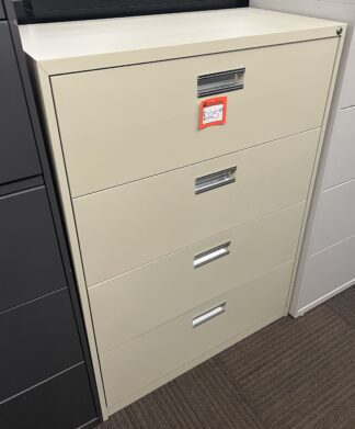 53"H Putty 4-Drawer Lateral File - Used