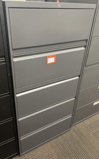 Hon 64"H Gray 5-Drawer Lateral File - Used